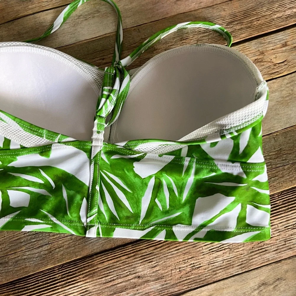 Athleta Leaf Rainforest Bralette Bikini Top with Mesh Details - Picture 4 of 10